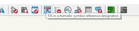 「Fill in schematic symbol reference designators」按鈕