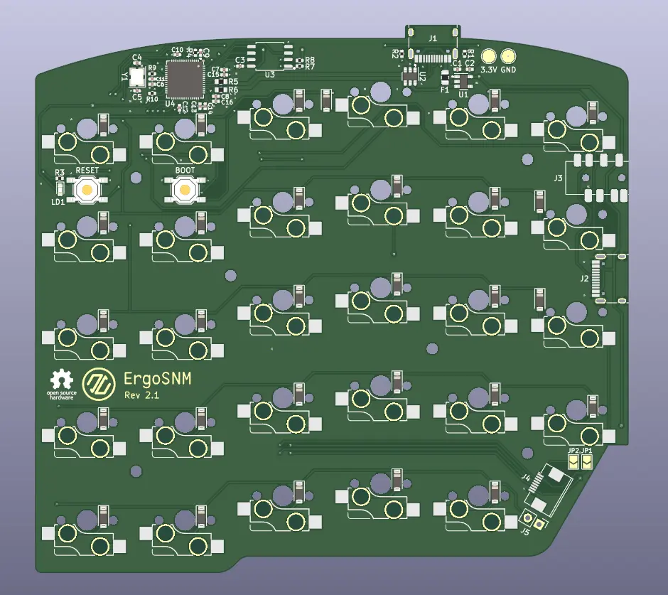 右半主 PCB (Bottom View)