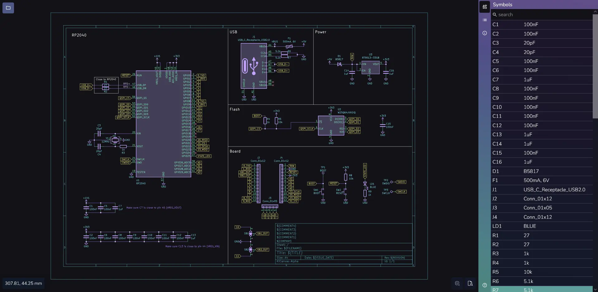 預覽 RP Micro 的 Schematic