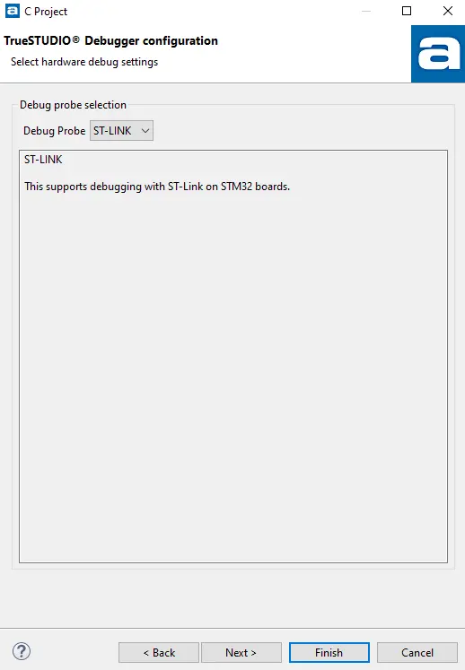 ▲ 選擇Debugger（如我是板載的ST-LINK）。